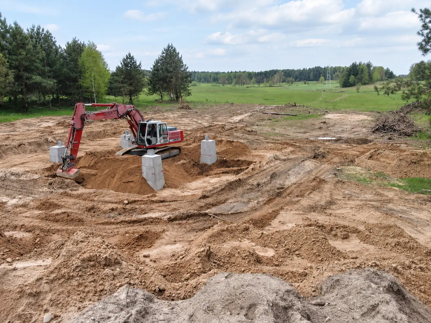 Roboty ziemne i przygotowanie terenu pod fundamenty